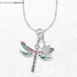 925 Sterling Silver Dragonfly & Sun Necklace