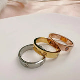 Stainless Steel Cross Band Ring - 3 colours - 2 Designs