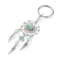 Natural Stone Bohemian Dreamcatcher Alloy Keyring - 3 Colours