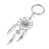 Natural Stone Bohemian Dreamcatcher Alloy Keyring - 3 Colours
