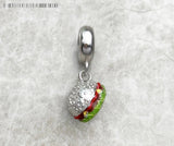 925 Sterling Silver Burger Hanging Charm