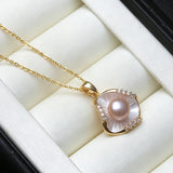 925 Sterling Silver Natural Pearl Pendant Necklace - 5 Options