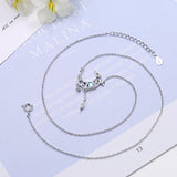 925 Sterling Silver Moonstone Star Moon Droplet Necklace