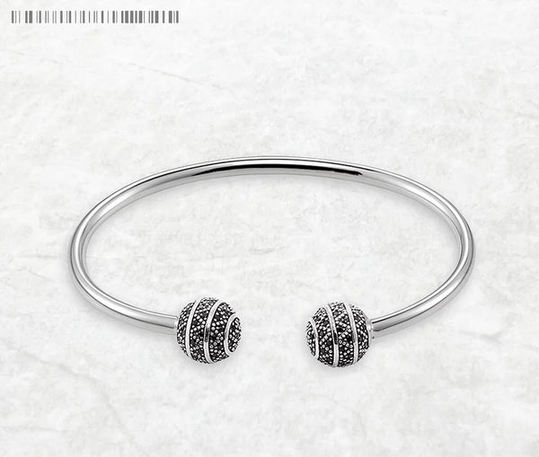 925 Sterling Silver Zig Zag Open Bangle