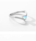 925 Sterling Silver Moonstone Wishbone Ring