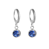 Stainless Steel Birthstone Hoop Earrings - 2 Colours - 12 Options