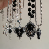Fashion Gothic Black Pendant Black Necklace - 6 Options