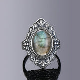 925 Sterling Silver Natural Labradorite Ring - 27 Options
