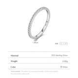 925 Sterling Silver Stackable Slim Eternity Ring - 4 Options