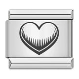 Stainless Steel Heart Italian Charm - 9 Options