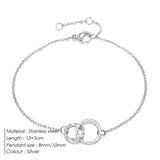 Stainless Steel Simple Double Circle Bracelet - 2 Colours