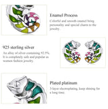 925 Sterling Silver Chameleon Enamel Ring/Earrings/Set