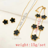 Stainless Steel Flower/Five Leaf 3 piece Set - 4 Colours