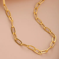 Stainless Steel Oval Link T Bar Necklace - 2 Colours