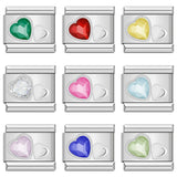 Stainless Steel Two Heart CZ Italian Charm - 9 Options