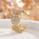 Fashion Smiley Face CZ Open Ring - 9 Options