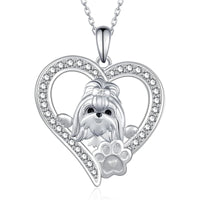 Fashion Shih Tzu Rhinestone Necklace - 3 Options