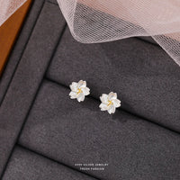 925 Sterling Silver Cherry Blossom Stud Earrings