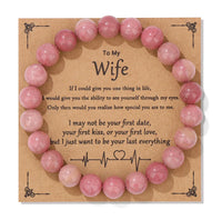 Natural Stone Family Themed Bead Bracelet - 3 sizes - 33 Options