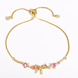Fashion Pink Cubic Zirconia Bow Bracelet - 2 Options