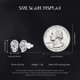 925 Sterling Silver Spider/Skull Cubic Zirconia Earrings - 4 Options