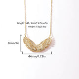Stainless Steel Full Pave Angel Wing Necklace - 11 Options