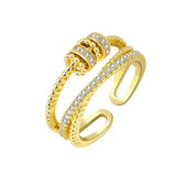 Fashion Crystal Fidget Open Ring - 3 Colours