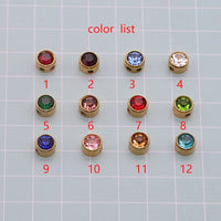 Stainless Steel Round Birthstone Pendant Necklace - 2 Colours - 12 Options