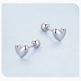 925 Sterling Silver Mini Heart Stud Earrings - 2 Colours