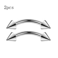 2pcs 16G Surgical Steel Curved Barbell Body Jewellery - 14 Options - 3 Sizes