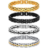 Stainless Steel Chunky Bracelet - 2 Lengths - 5 Colours