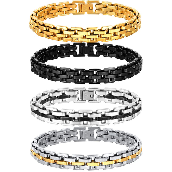 Stainless Steel Chunky Bracelet - 2 Lengths - 5 Colours