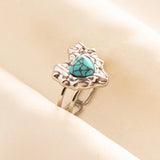 Stainless Steel Turquoise Colour Open Ring - 56 Options