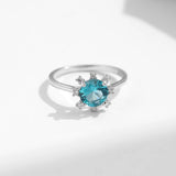 925 Sterling Silver Paraiba Zirconia Ring - 2 Designs