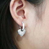 925 Sterling Silver Big Heart Earrings - 3 Colours