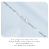 925 Sterling Silver Ice Pink Heart Chain Bracelet