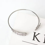Fashion Rhinestone Wings Open Bangle