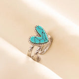Stainless Steel Turquoise Colour Open Ring - 56 Options