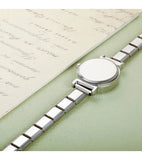 Stainless Steel White Black Round Italian Charm Watch - 2 Options