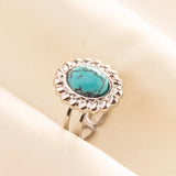 Stainless Steel Turquoise Colour Open Ring - 56 Options