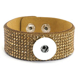 Fashion Multi-layer Wide Cuff Pu Leather 18mm Snap Bracelet - 26 Options
