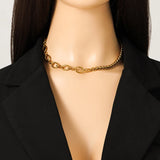Stainless Steel Asymmetric Gold Colour Necklace - 9 Options