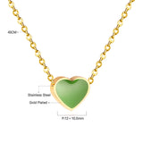 Stainless Steel Heart Shaped Pendant Necklace - 33 Options