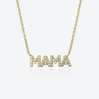 925 Sterling Silver CZ MAMA Necklace - 2 Colours