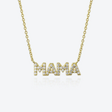 925 Sterling Silver CZ MAMA Necklace - 2 Colours