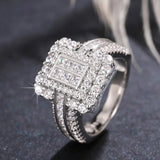 Fashion Bling Rectangle Cubic Zirconia Ring