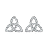 925 Sterling Silver Celtic Trinity Knot CZ Earrings