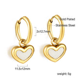 Stainless Steel Pearl Effect Inlay Earrings - 6 Options