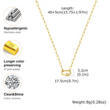 Stainless Steel Paperclip CZ Necklace - 2 Colours