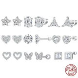 925 Sterling Silver Simple CZ Small Ball/Flat Back Studs - 12 Options